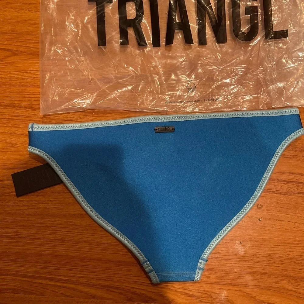 TRIANGL Blue Neoprene Bikini Bottoms | Size Medium | NWT​​​